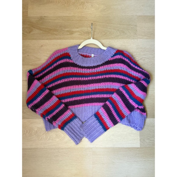 Sweaters - Cutesy‎ Purple Crop Sweater